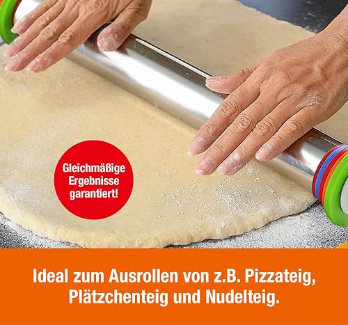 Verstellbare Teigrolle aus Edelstahl