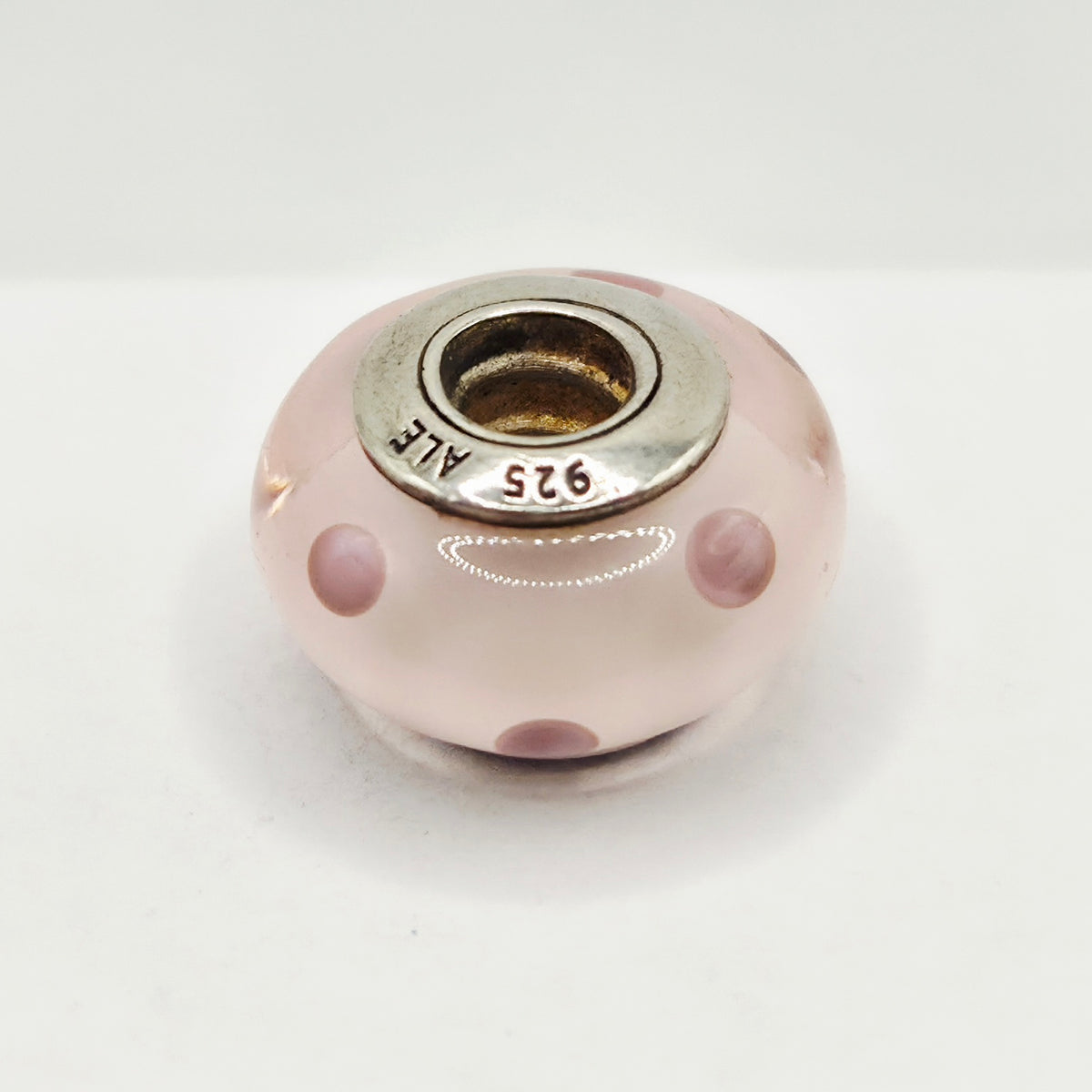 Original Pandora Murano Glas Rosa Punkte 790618