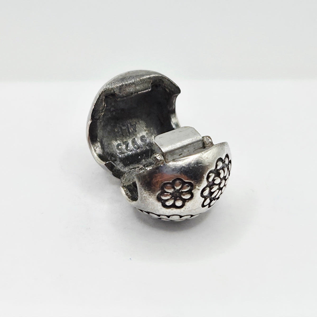 Original Pandora Clip Rhodium Mitternachtsblume 791009BR