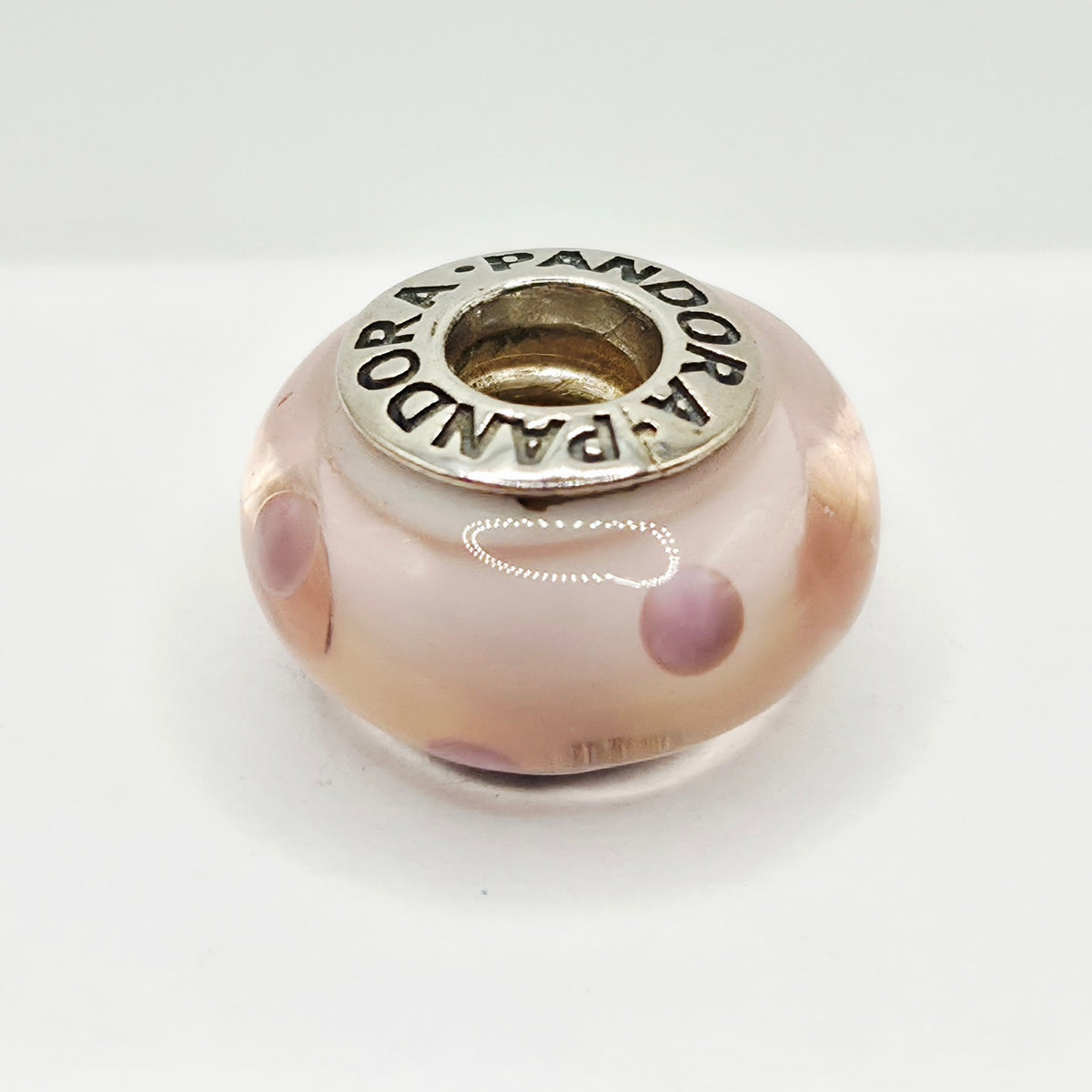 Original Pandora Murano Glas Rosa Punkte 790618