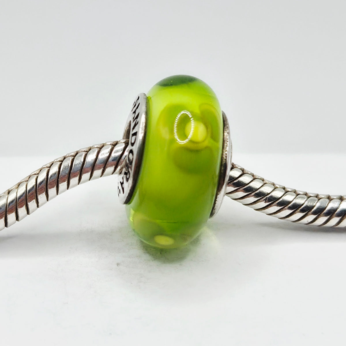 Original Pandora Murano Glas Blume Limette 790648