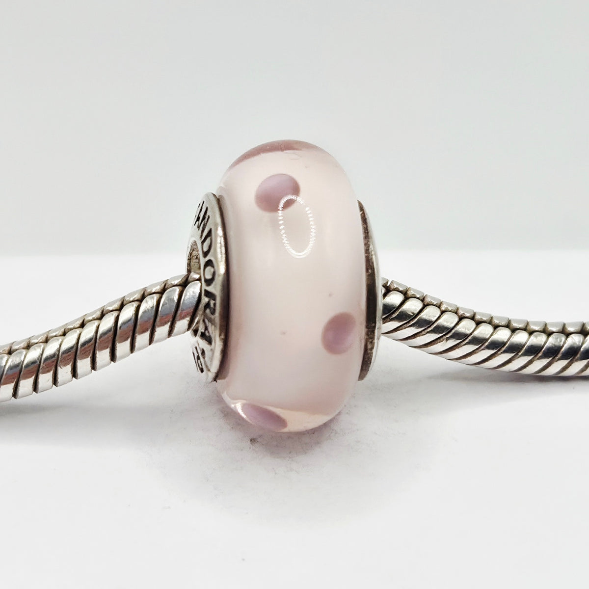 Original Pandora Murano Glas Rosa Punkte 790618