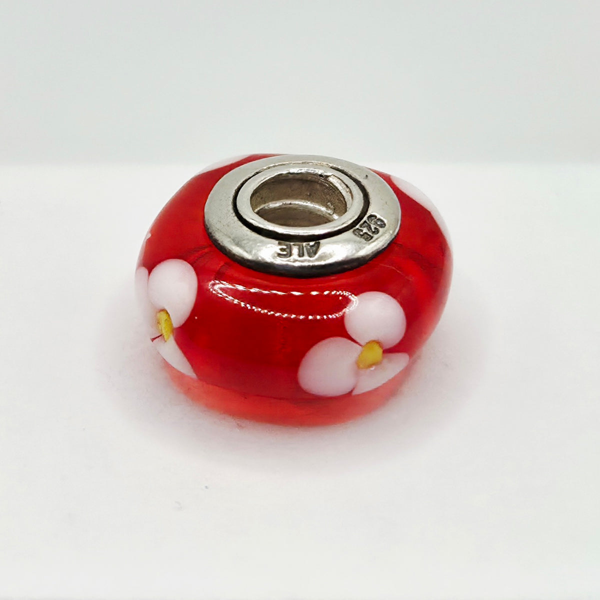 Original Pandora Murano Glas Blume Rot 790622