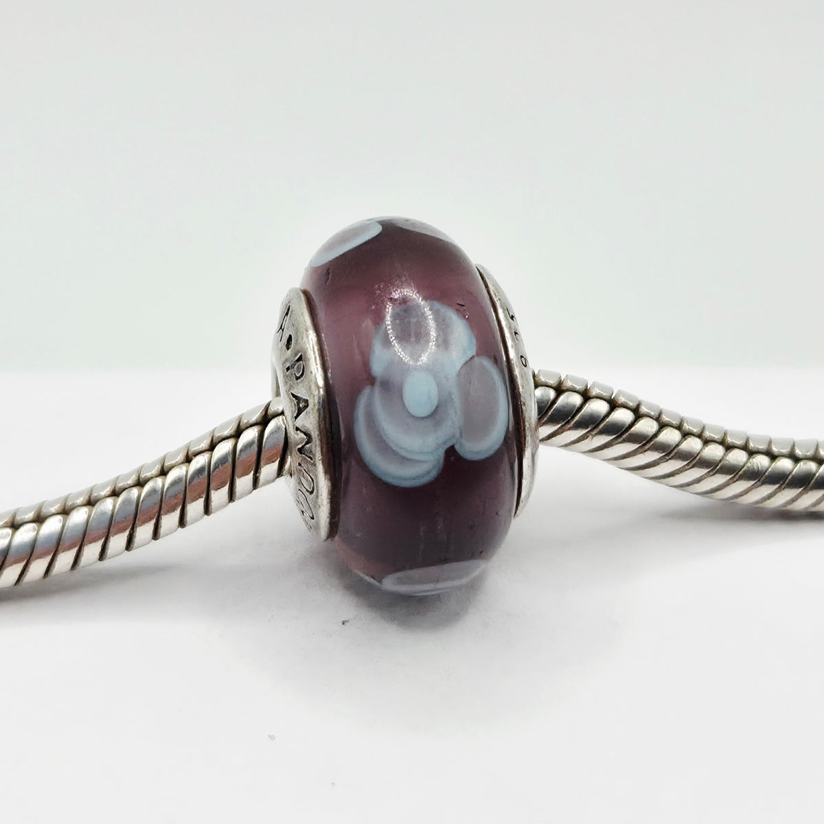 Original Pandora Murano Glas Blume Lila 790643