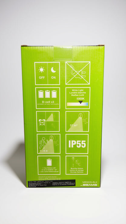 MR BEAMS Batteriebetriebener 75-Watt-LED-Spot mit  Bewegungsmelder