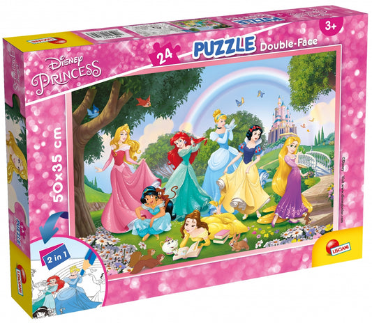 Disney Princess Puzzle Double Face Mit Ausmalbild 24 Teile