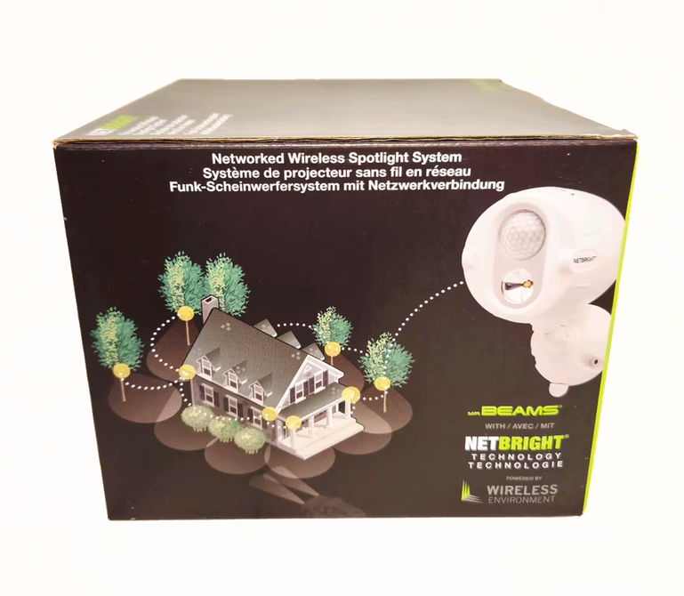 Mr. Beams MBN342-WHT LED-Batterie-Außenstrahler mit Bewegungsmelder Weiß 2er-Pack