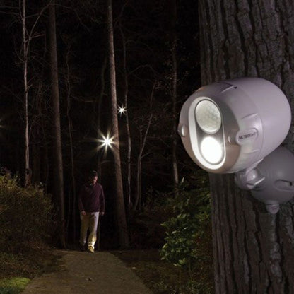 Mr. Beams Batterie-LED-Außenstrahler "MBN342 NetBright" Weiß vernetzbar mit Bewegungsmelder 2er Pack