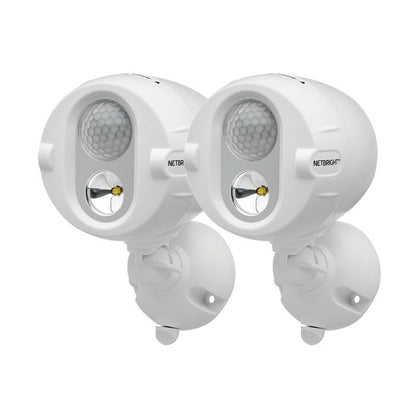 Mr. Beams Batterie-LED-Außenstrahler "MBN342 NetBright" Weiß vernetzbar mit Bewegungsmelder 2er Pack