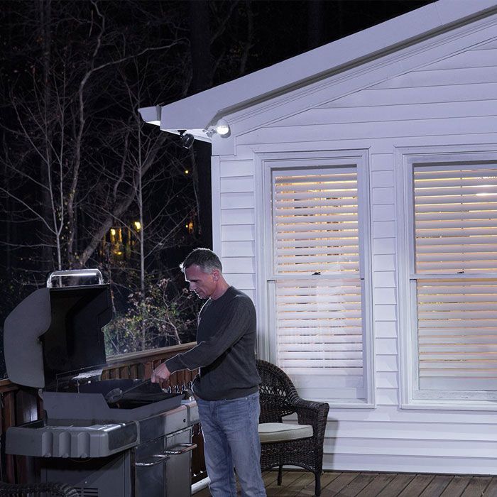 Mr. Beams Batterie-LED-Außenstrahler "MBN342 NetBright" Weiß vernetzbar mit Bewegungsmelder 2er Pack