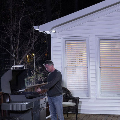 Mr. Beams Batterie-LED-Außenstrahler "MBN342 NetBright" Weiß vernetzbar mit Bewegungsmelder 2er Pack