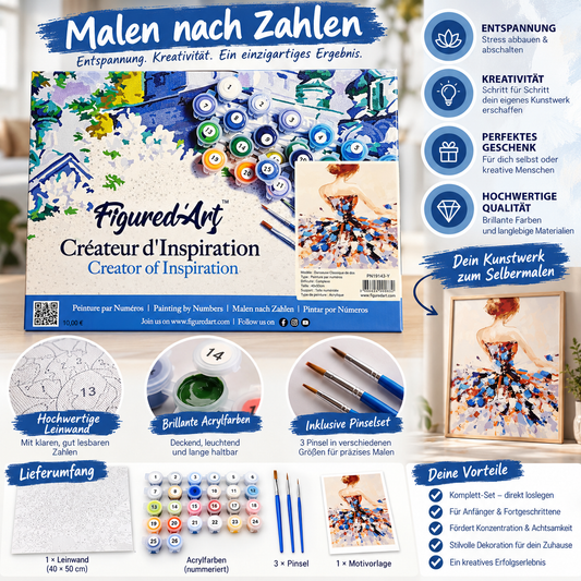 Figured'Art Malen nach Zahlen – Elegante Tänzerin – 40 × 50 cm