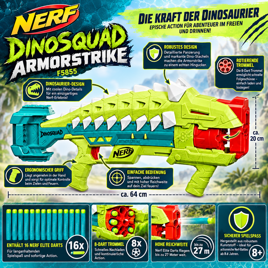 NERF DinoSquad Armorstrike F5855 – Dinosaurier-Power für spannende Nerf-Abenteuer!