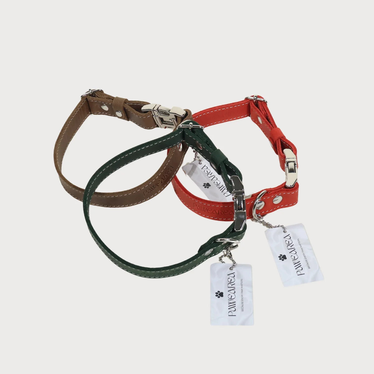 Hundehalsband aus Leder – Echtes Vollnarbenleder, handgefertigt in Europa, 5 Farben, verstellbar
