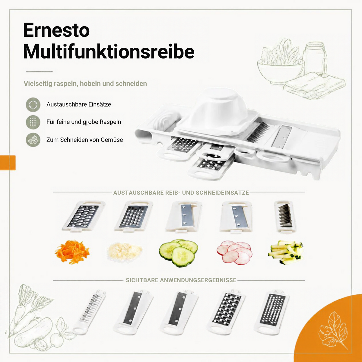 Ernesto Multifunktionsreibe 7-Teilig