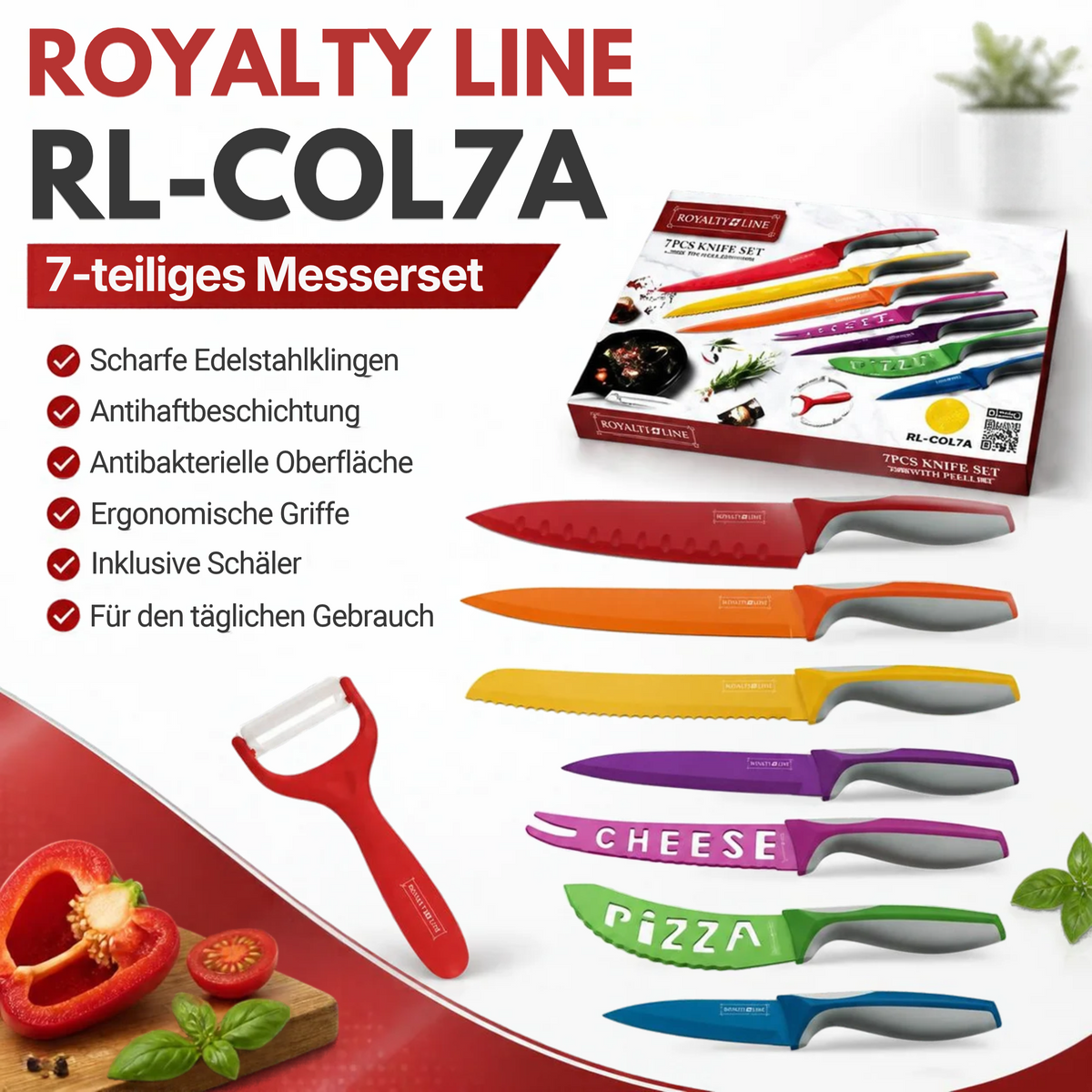 Messerset Royalty Line 7-teilig mit Sparschäler