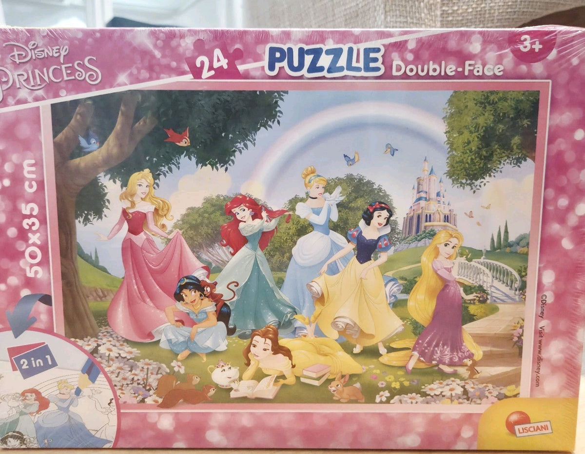 Disney Princess Puzzle Double Face Mit Ausmalbild 24 Teile