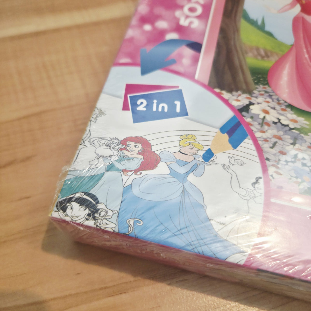 Disney Princess Puzzle Double Face Mit Ausmalbild 24 Teile