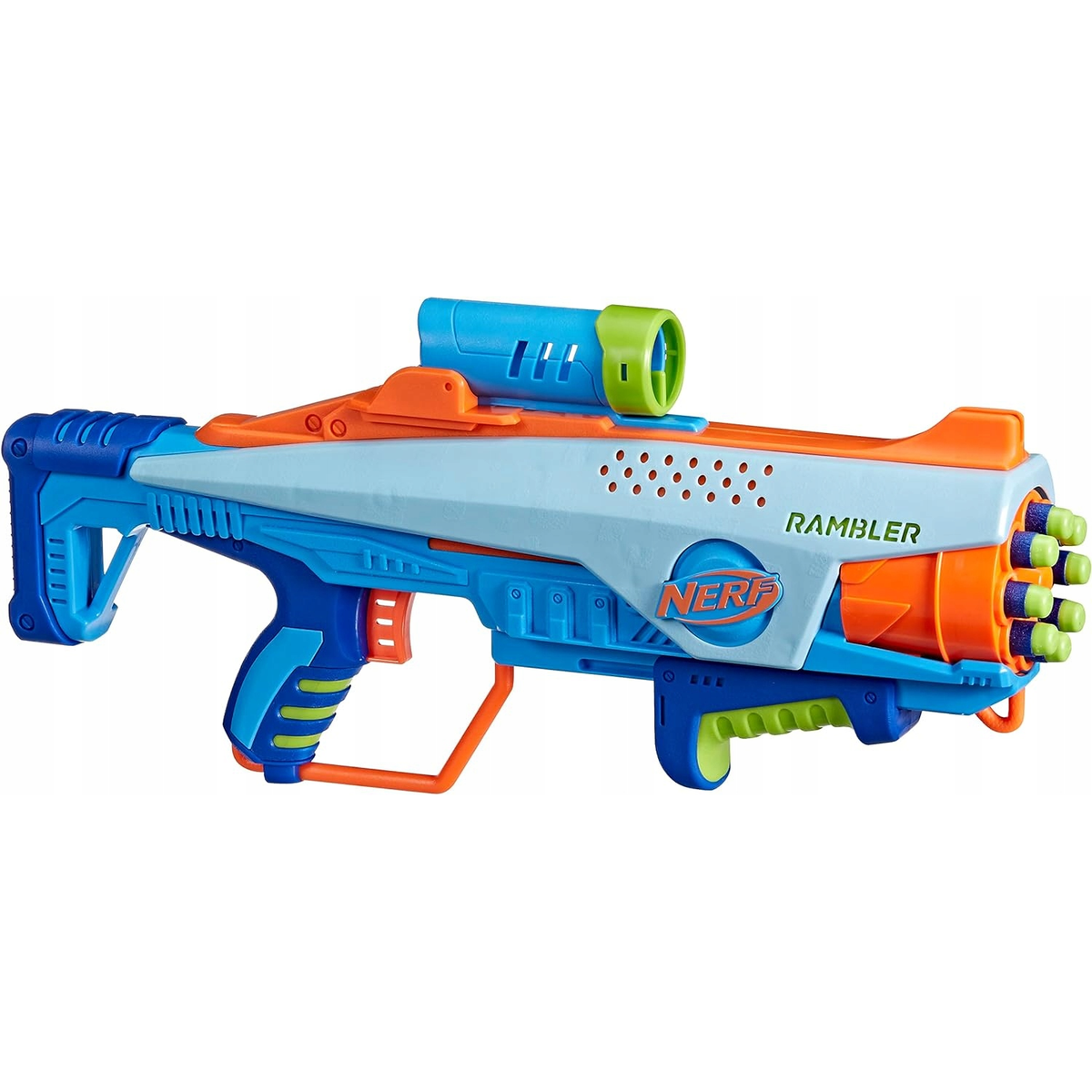 Nerf Elite Junior Rookie Pack Rambler Easy-Play Blaster 32 Darts und 4 Ziele