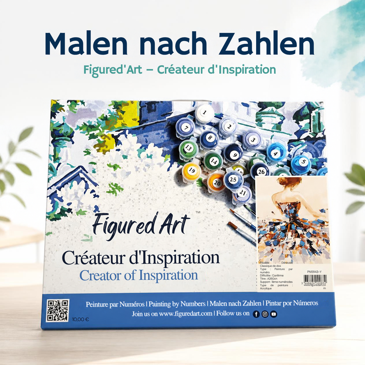 Malen nach Zahlen Tänzerin auf Leinwand Figured`Art 40x50 cm auf Keilrahmen