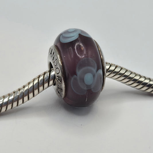 Original Pandora Murano Glas Blume Lila 790643