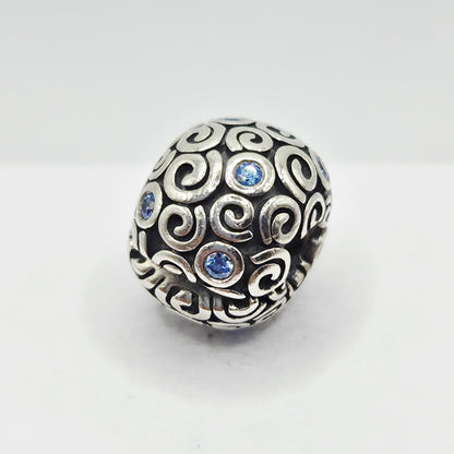 Original Pandora Clip Wirbel mit blauen Steinen 790962CZB