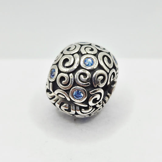 Original Pandora Clip Wirbel mit blauen Steinen 790962CZB