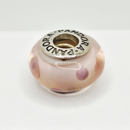 Original Pandora Murano Glas Rosa Punkte 790618