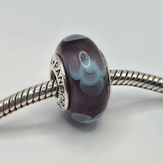 Original Pandora Murano Glas Blume Lila 790643