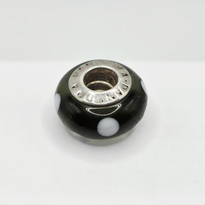 Original Pandora Murano Glas weiss gepunktet 790603