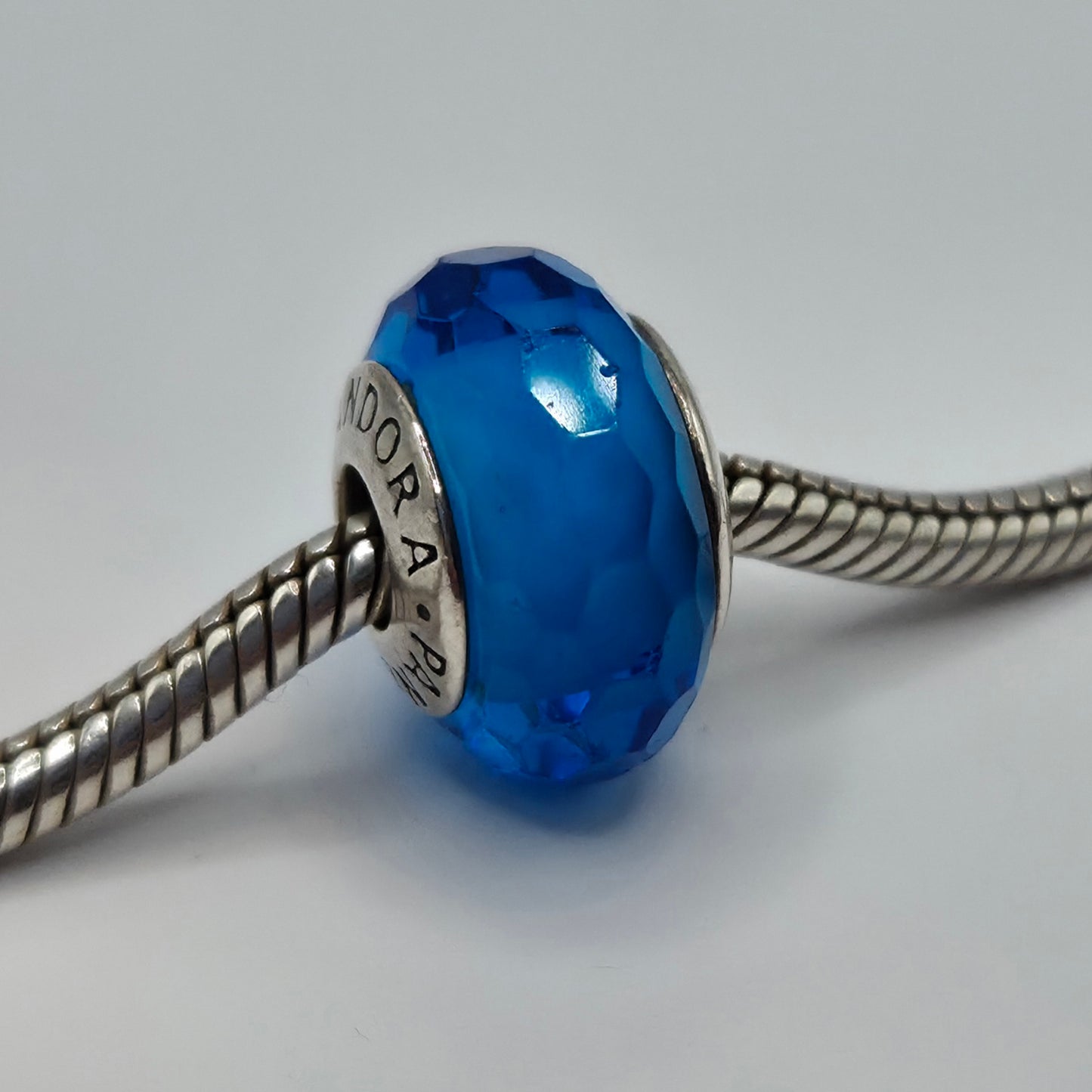 Original Pandora Murano Glas Facetten Blau 791067