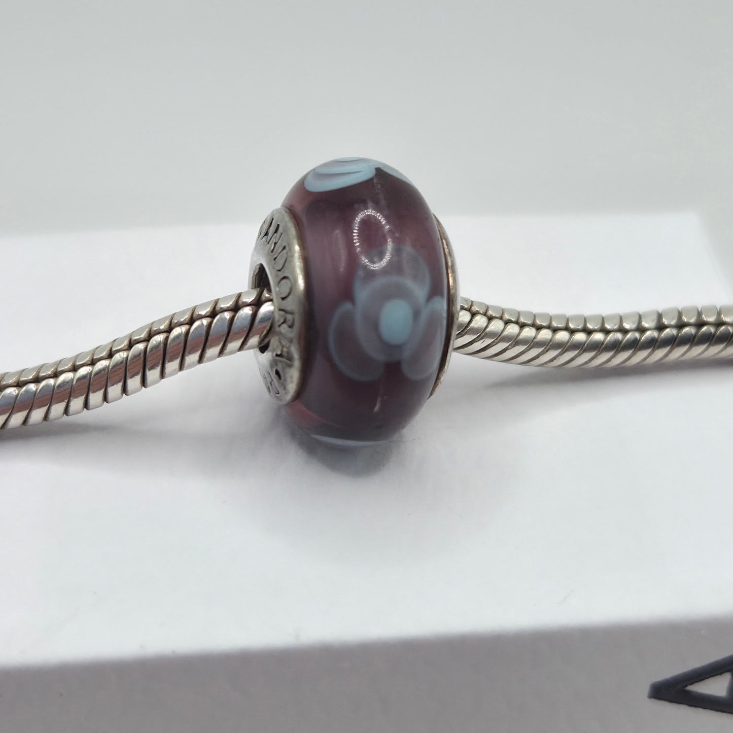 Original Pandora Murano Glas Blume Lila 790643
