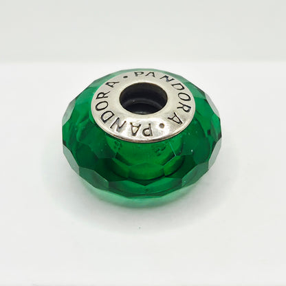 Original Pandora Murano Glas Facetten Grün 791619