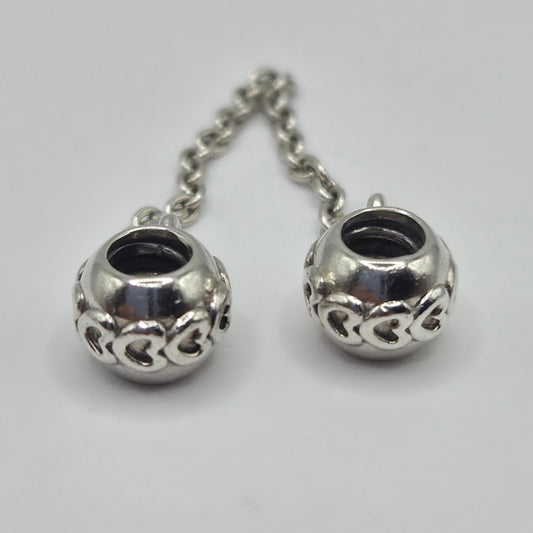 Original Pandora Sicherheitskette gereihte Herzen 791088