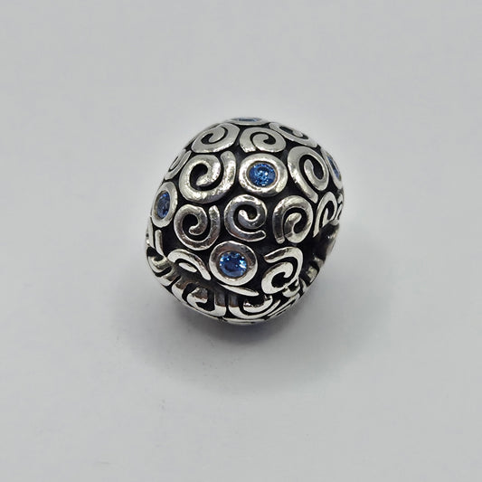 Original Pandora Clip Wirbel mit blauen Steinen 790962CZB