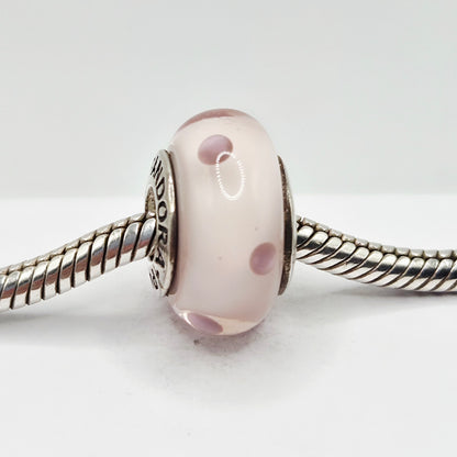 Original Pandora Murano Glas Rosa Punkte 790618