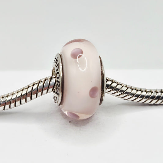 Original Pandora Murano Glas Rosa Punkte 790618
