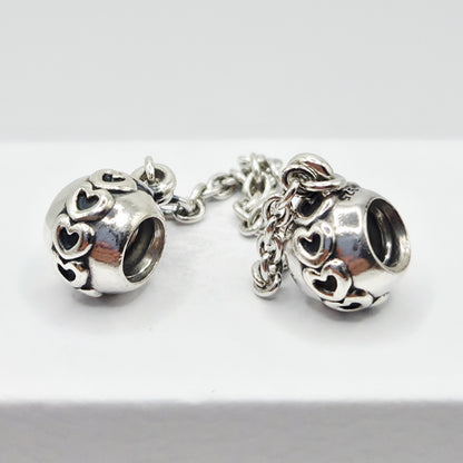 Original Pandora Sicherheitskette gereihte Herzen 791088