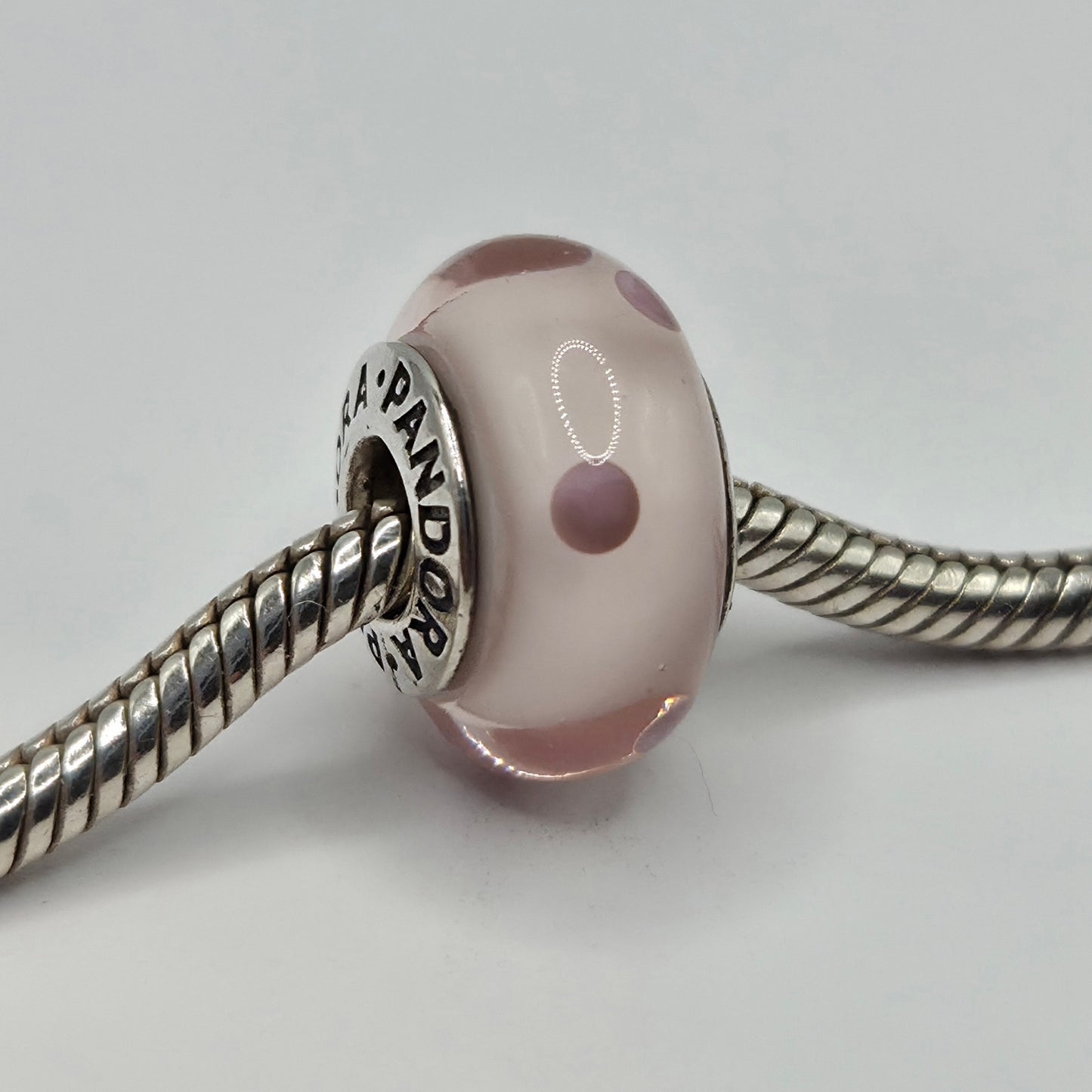 Original Pandora Murano Glas Rosa Punkte 790618