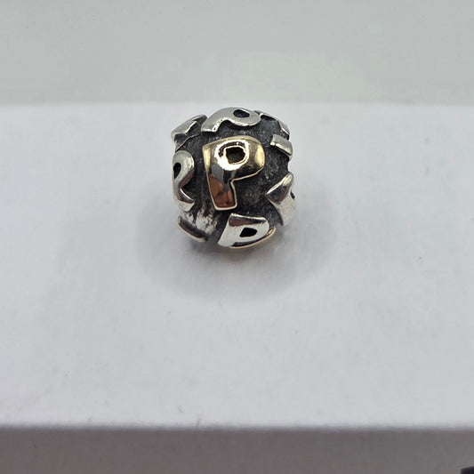 Original Pandora goldener Buchstabe P 790298P