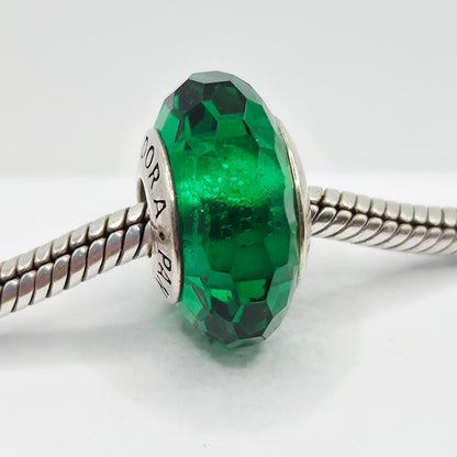 Original Pandora Murano Glas Facetten Grün 791619