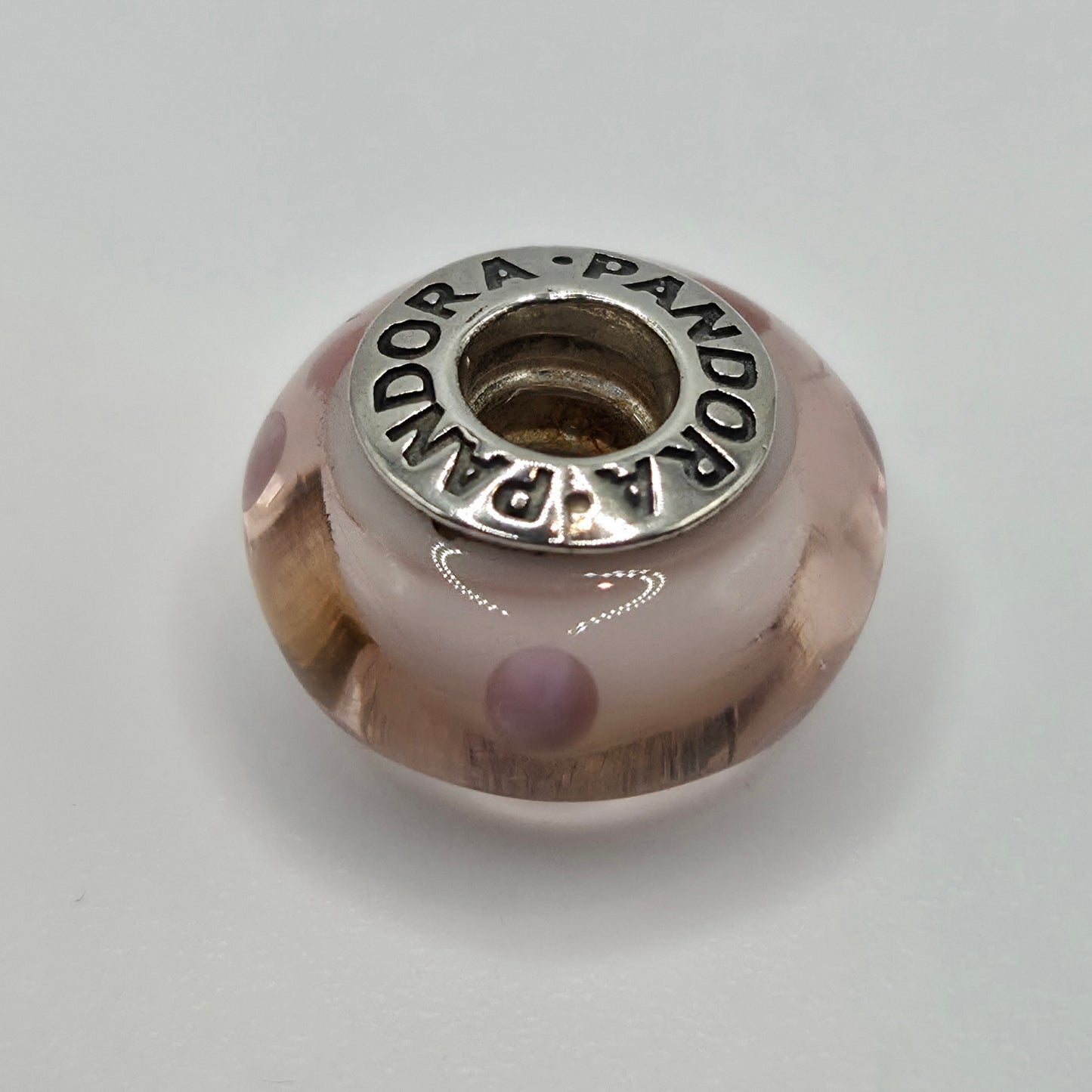 Original Pandora Murano Glas Rosa Punkte 790618