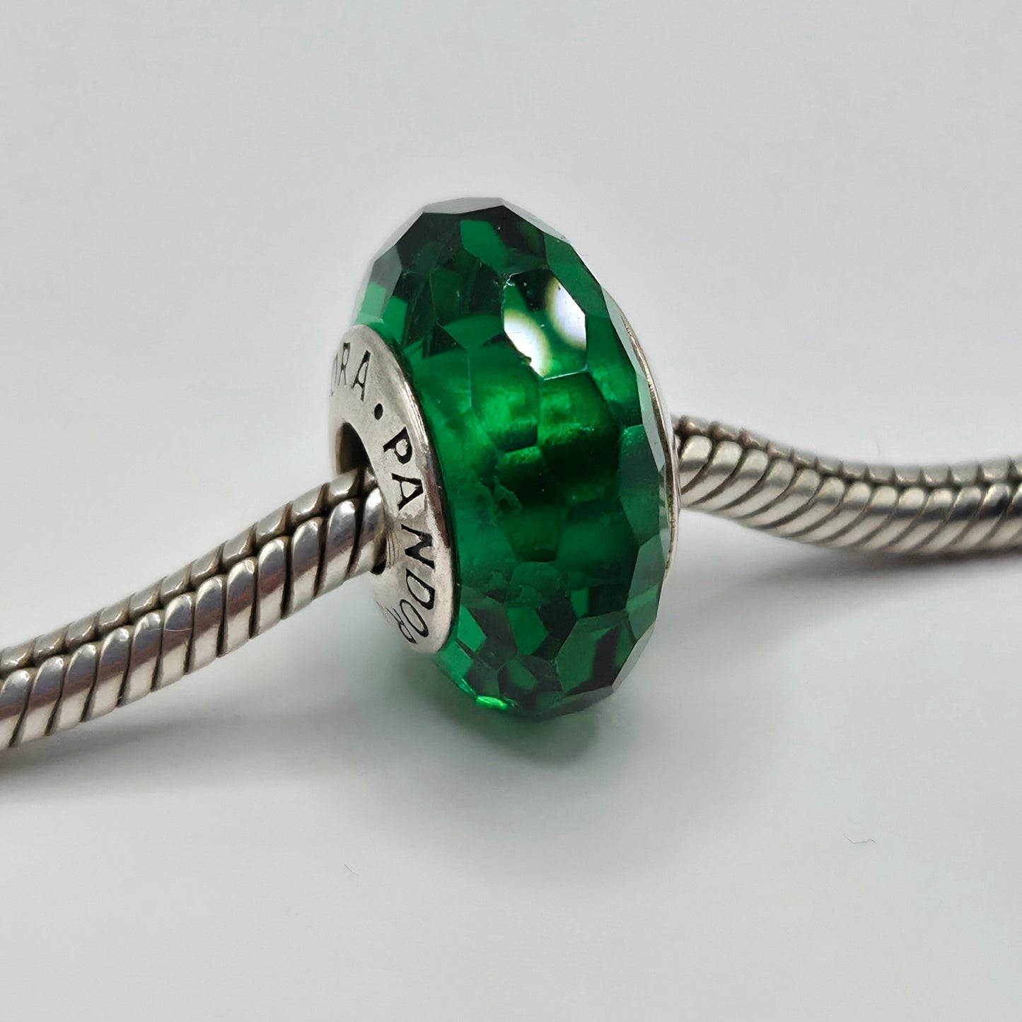 Original Pandora Murano Glas Facetten Grün 791619