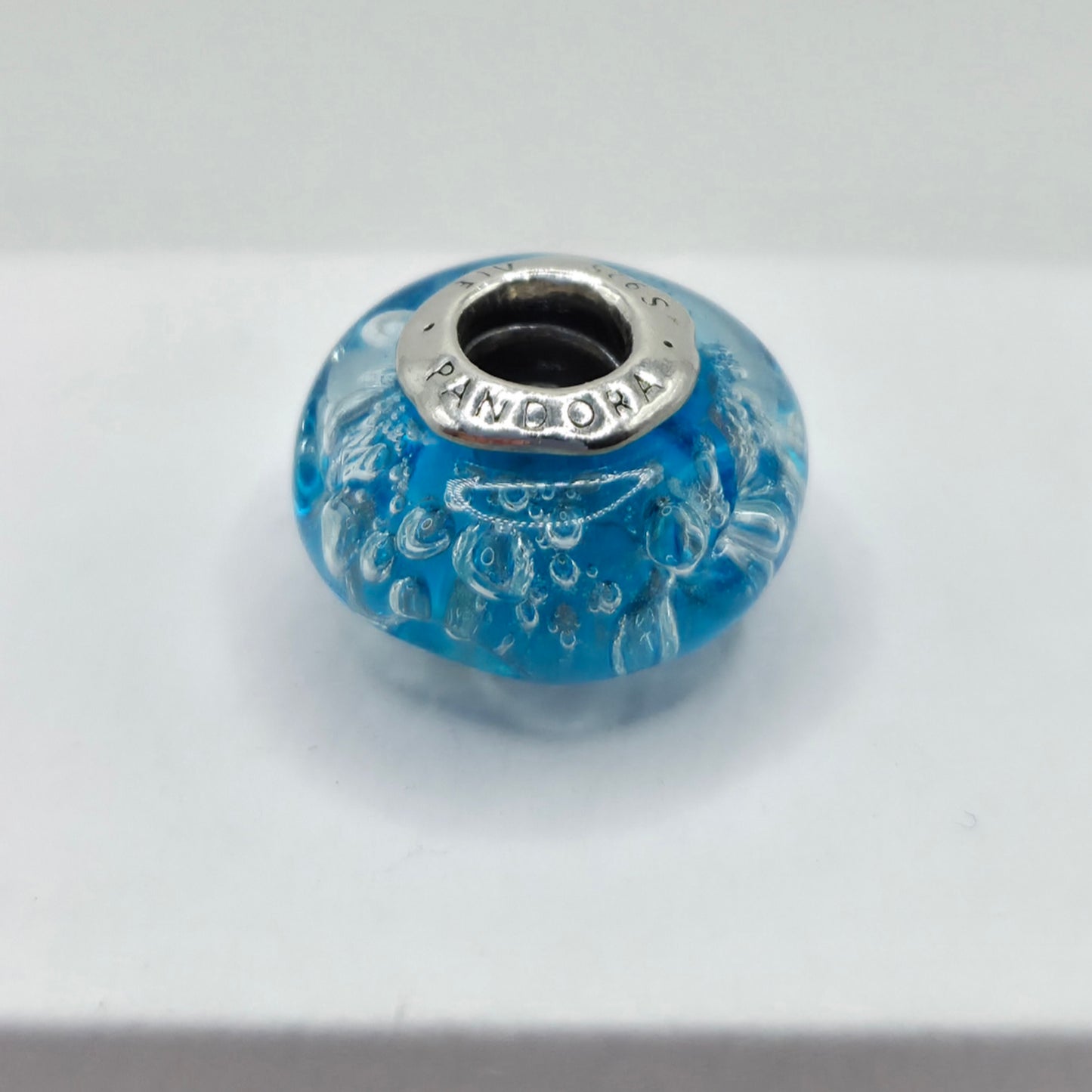 Original Pandora türkisfarbener Glitzer Murano Glas 794801C01