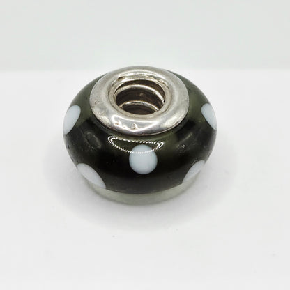 Original Pandora Murano Glas weiss gepunktet 790603