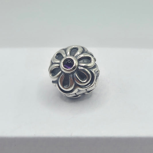 Orignal Pandora Clip Amethyst Blume 790953AM