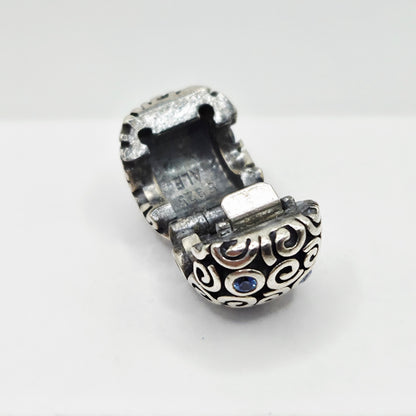 Original Pandora Clip Wirbel mit blauen Steinen 790962CZB